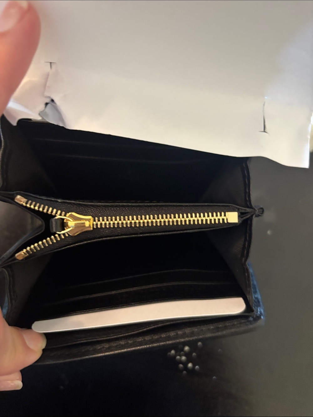 Gucci Black Leather Mini Wallet with Gold Double G - Picture 4 of 9